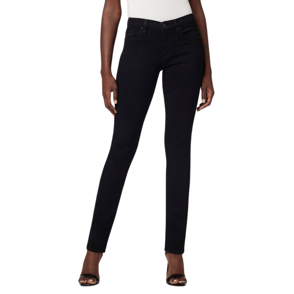 NWT Hudson Jeans Nico Mid-Rise Skinny Ankle Jeans in Black 25x27